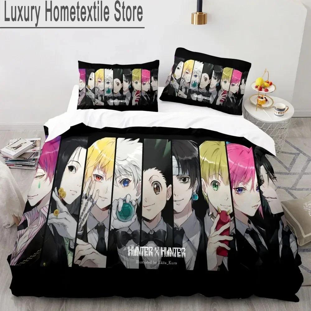 3d Anime Hunter X Hunter Bedding Set Duvet Cover Bed Set Quilt Cover Pillowcase Comforter king Queen Size Boys Adult Bedding Set