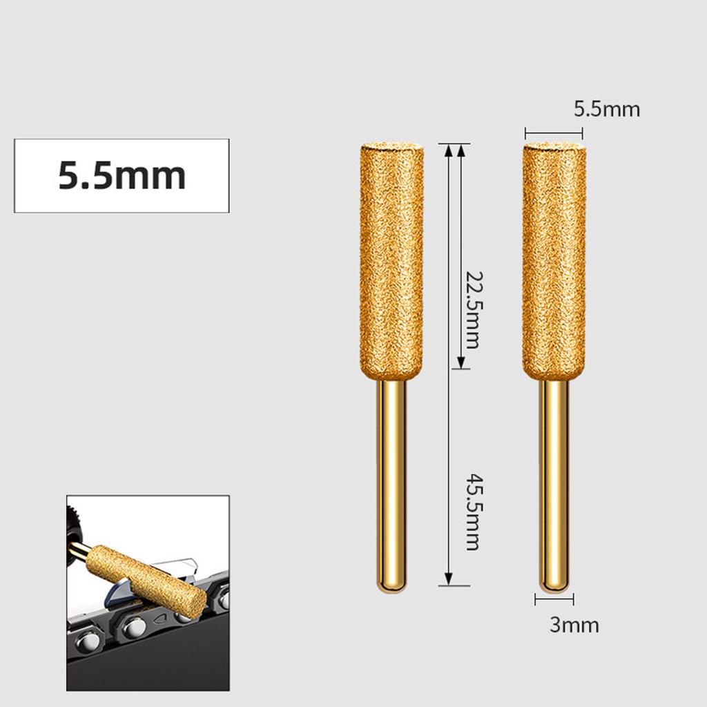 2pcs Emery Chainsaw Sharpener Bit High Hardness Grinding Stone File for Efficient Chain Maintenance Enhances Durability