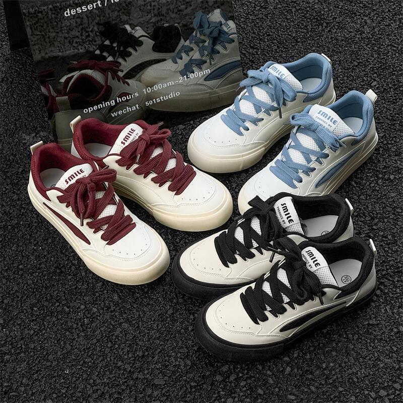 

Мужские летние ретро-кроссовки 2025 года - Нишевый дизайн, Повседневные спортивные лоферы на толстой подошве 44 красный