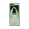 Solid Color Textured Leather Mobile Phone Case for Samsung Zflip6 Clamshell Fold7 Portable Wrist Strap Pocket2 Women