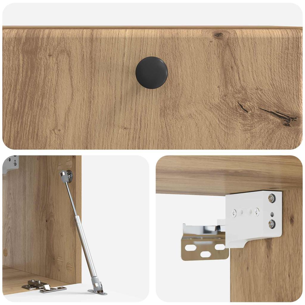 Wall Mounted TV Cabinet 59.5 x 31 x 30 cm Artisan Oak
