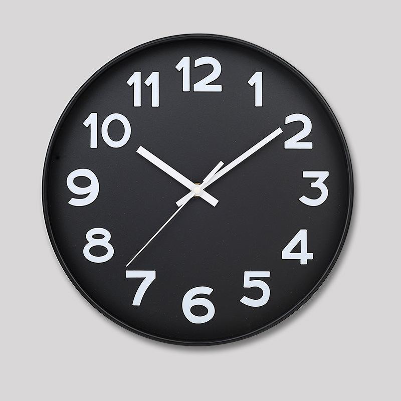 12 Zoll 30CM Leise Wanduhr, Kreativ und Modisch, Dreidimensionale Digitale Minimalistische Uhr für Zuhause Wohnzimmer