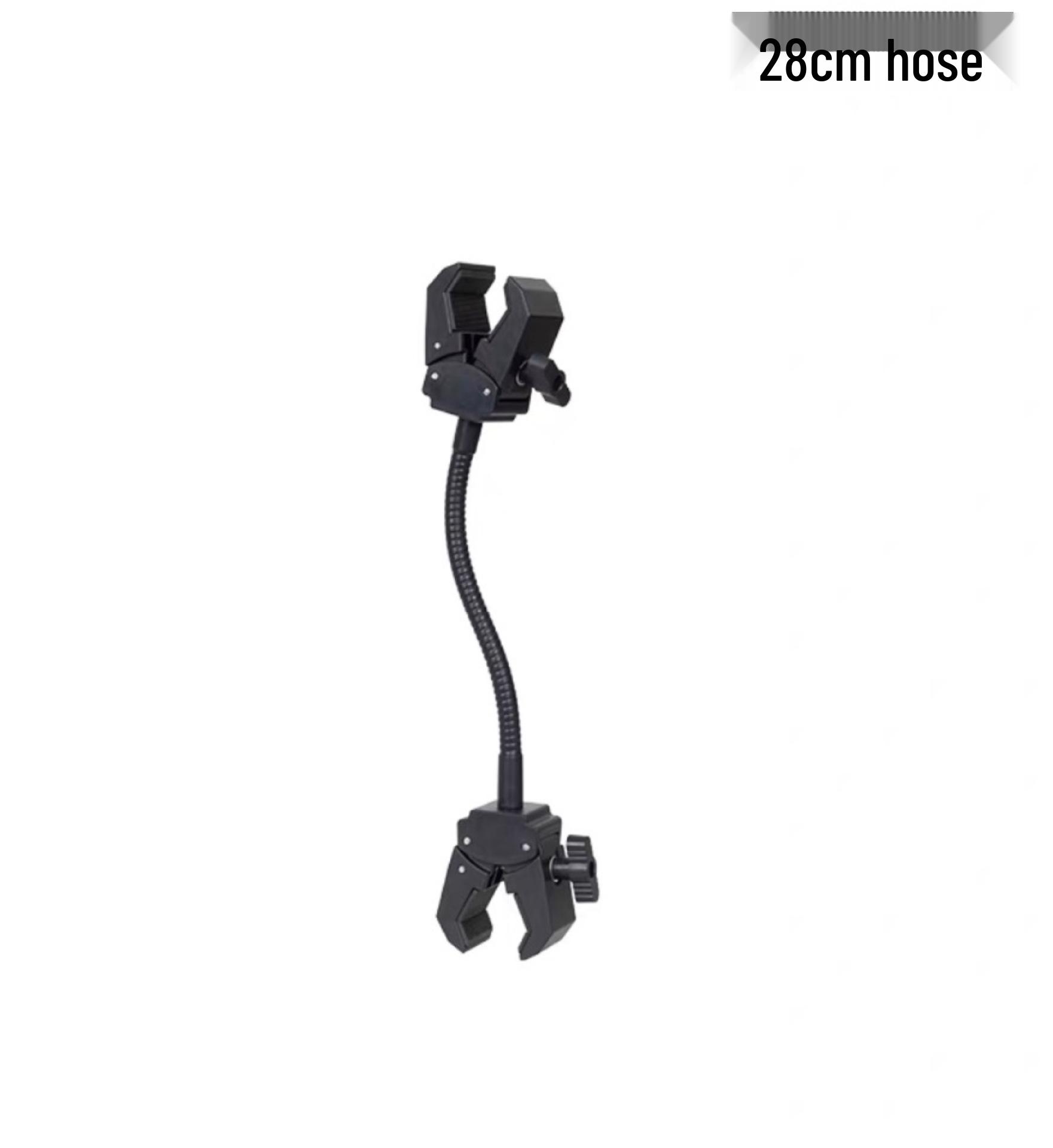 

Hair Dryer Holder & Storage Rack with Hands-Free Design, Small Fan, and Flashlight Clip