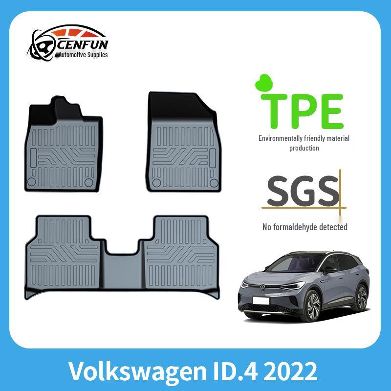 Covorașe de podea TPE pentru toate condițiile meteo și covoraș de portbagaj impermeabil Volkswagen ID.4 2022