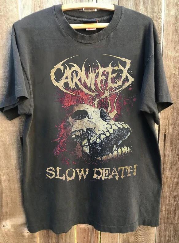 Remake Carnifex Death Metal 90s Short Sleeve Charcoal T shirt Unisex NH25190 Unisex T-Shirt S