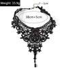 Gothic Black Lace Necklace for Women Steampunk Water Drop Choker Necklaces Girls Party Jewelry Gift