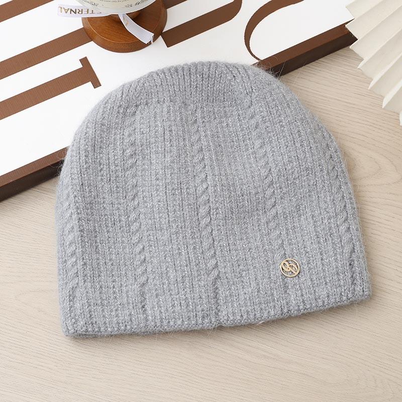 Fashion Knitted Hat Thickened Autumn and Winter Warm Big Head Circumference Bag Head Hat Wool Hat Women