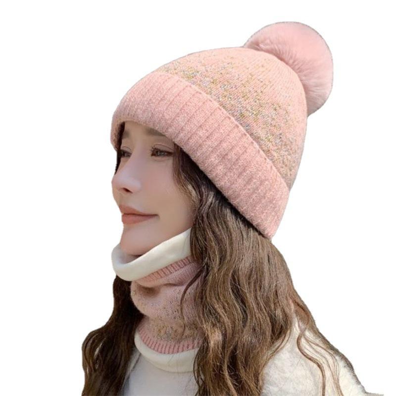 Hat female autumn and winter trendy all-ride cycling cold-proof wool hat winter electric vehicle warm windproof knitted hat