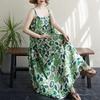 2025 Summer Sleeveless Cotton Linen Patchwork Maxi Dress