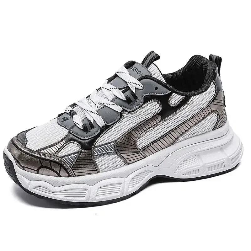 New Slip Resistant Lace-up Shose Women Casual Women's Shoes Fashion Sport Best-selling Breathable Height Increasing Massage
