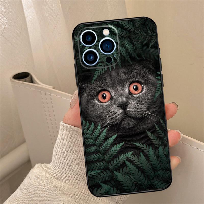 British Shorthair Cat Phone Case For iPhone 16 15 14 11 12 13 17 Pro Max Mini 15 16 Plus 16e 17 Air Cover Coque