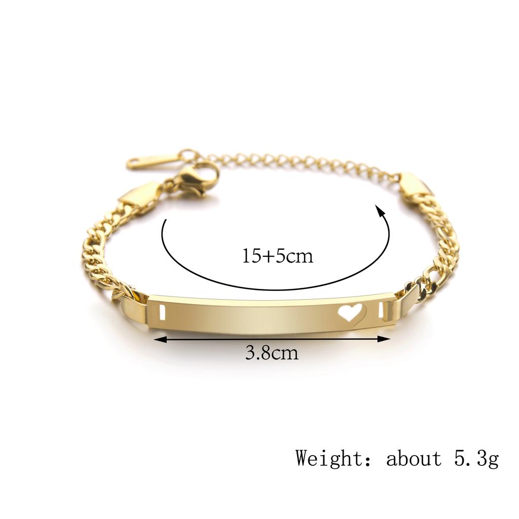 Atoztide New Customized Bar Figaro Chain Bracelet Men Stainless Steel Engraving Letter Name For Women Christmas Bangle