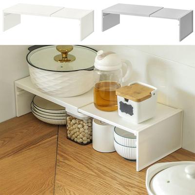 Expandable Shelf for Cabinet Stackable Space-Saving Layered Shelf for Cabinet Heavy-Duty Kitchen Storage Accessories for Pantry