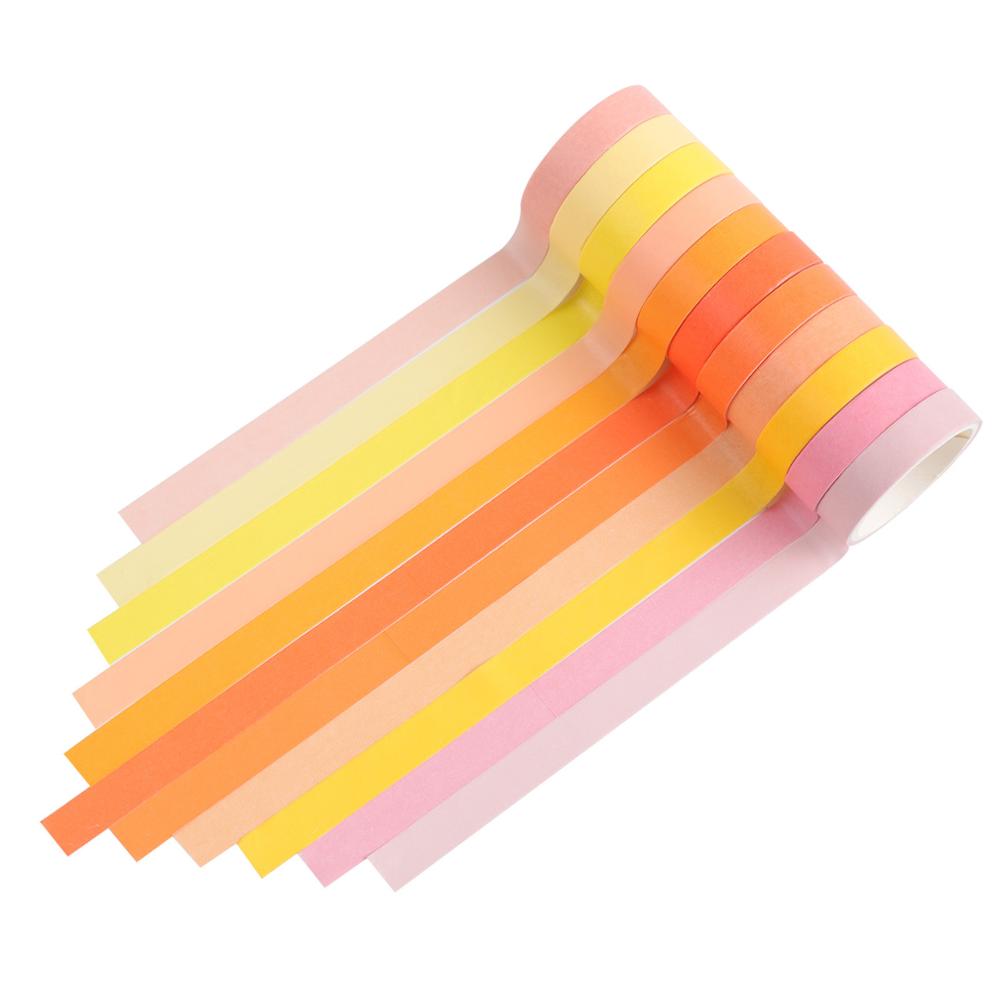 24pcs Rainbow Color Washi Tape Set 9mm 15mm Macaron Colors Adhesive Masking Tapes Stickers Decoration DIY Marker Label A6735