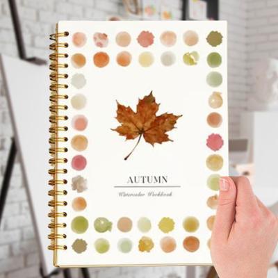 Watercolor Workbook with 12 Colors Pigment Step-by-Step Animal Flower Painting Guide Paper Coloring Book