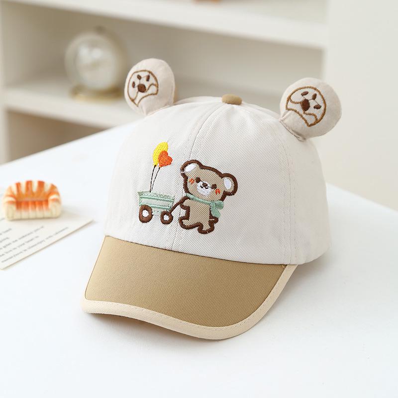 Spring Style Cartoon Bear Ears Baseball Cap for Kids - Sun Protection Visor Hat