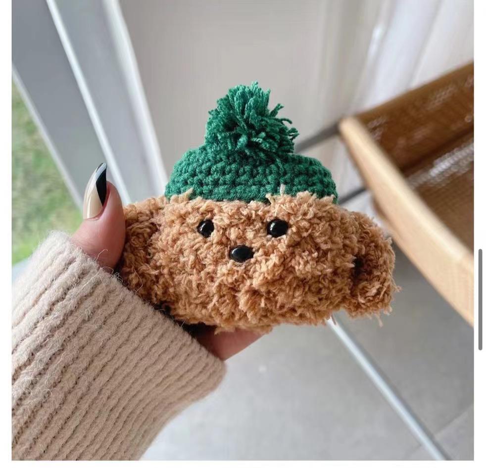 

Чохол для бездротових навушників, Милий плюшевий чохол для навушників з мультфільму One Size зелений