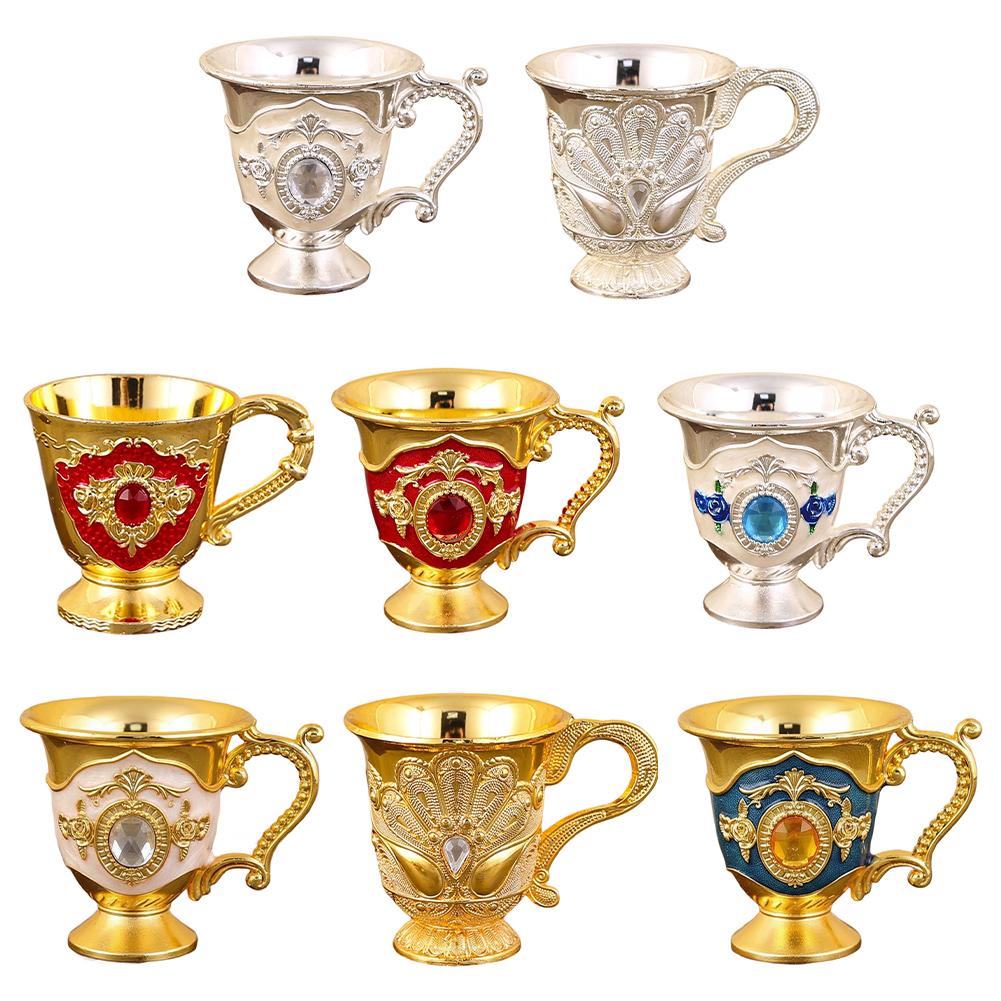 Metall-Weinbecher aus Zinklegierung, Vintage-Kelch für Picknicks, Bar und Zuhause, mit Einlage, 50 mm Mundöffnung, 54 mm Höhe, 30 mm Boden