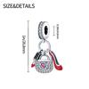 100%Stering Copper High Heels Bags Lipstick Charms Bead Pendant Fit Original Bracelet Diy For Women Jewelry