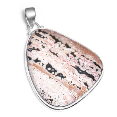 Ozean-Jaspis-Edelstein, handgefertigter Anhänger-Schmuck, 5,7 cm massives Sterlingsilber für Frauen und Mädchen