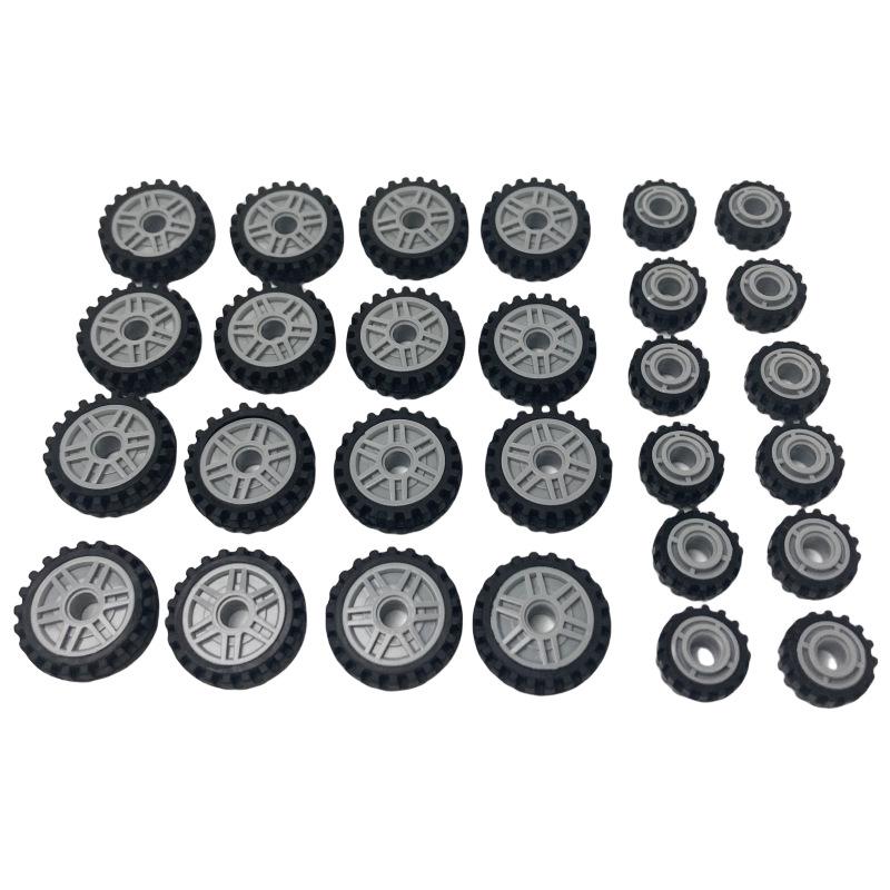 Mechanical Building Blocks Car Tires and Wheels Set - Spare Parts for Small Particle Models