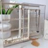 Portable Jewelry Storage Box Earring Display Stand Plastic Organizing Boxes Necklace Ring Organizer Women Jewellery Holder Gift