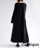 Antiqua Long Dress with Voluminous Plus Size Black Women's Sleeves, PN-00469, (L-XXL), 05,