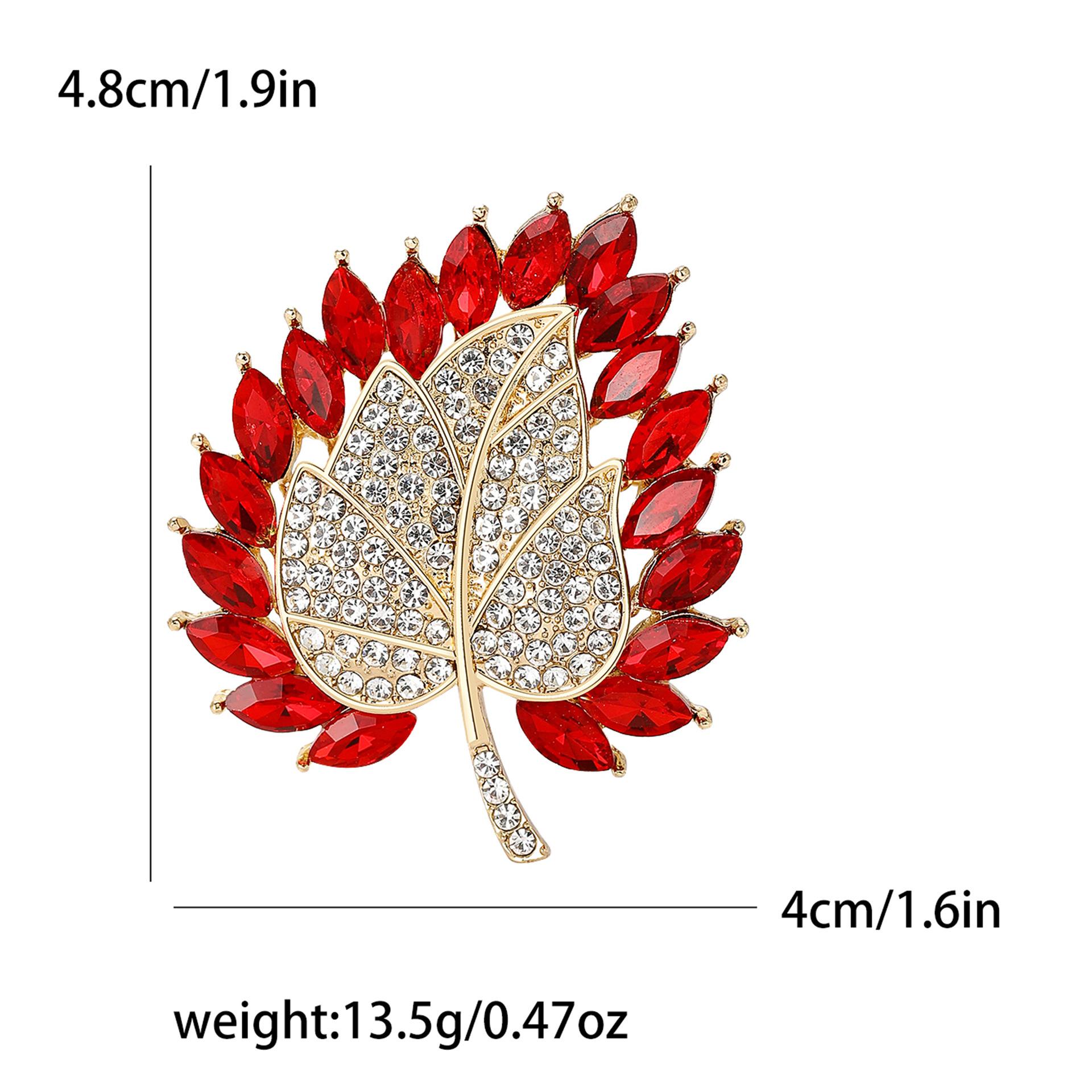 

Модная ретро-брошь в виде кленового листа с бриллиантами инкрустированная пламенем, нишевая высококачественная женская куртка-кардиган, корсаж, ювелирные изделия, булавка