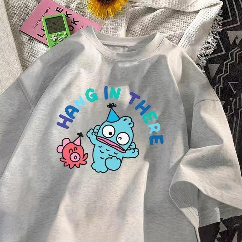 Kawaii Hangyodon Femme T-shirt Graphic Cute Squid Women Clothes Summer Casual Streetwear Cartoon T Shirt Women Clothing
