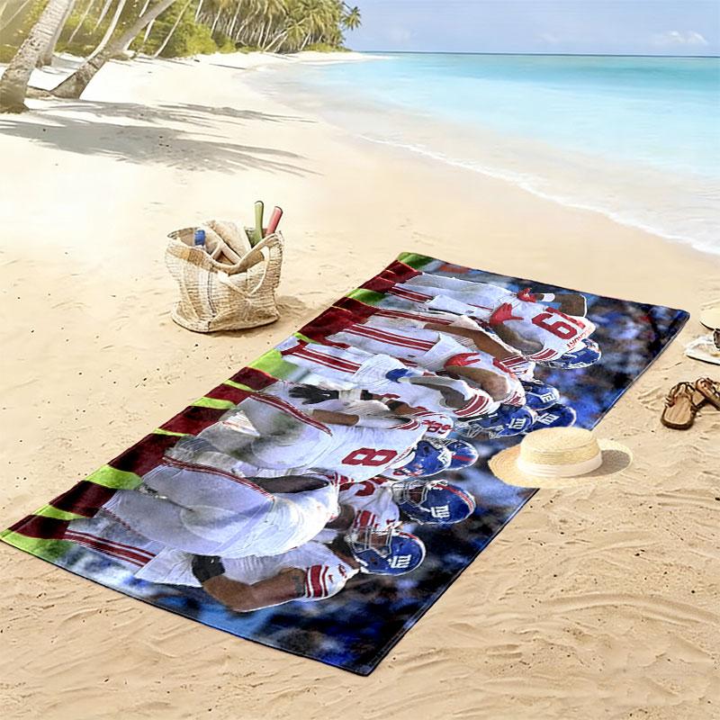 Giants Players Print Beach Towel, Large Soft Quick Dry Towel for Beach Camping Swimming