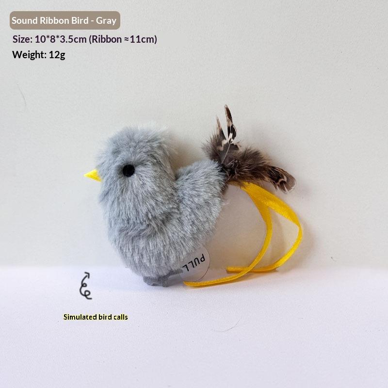 

Interactive Cat Toys Electric Squeaky Simulation Bird Plush Cats Pets Teasing Toys With Feather Kitten Chirping Bird Toys A6