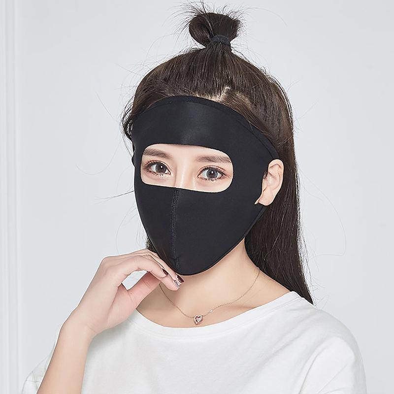 Summer Sunscreen Ice Silk Mask Uv Protection Face Cover Sunscreen Veil Face With Brim Outdoor Cycling Sun Protection Hats Caps