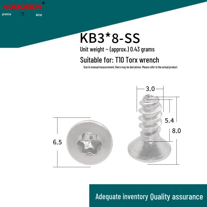 304 Stainless Steel Phillips Flat Head Countersunk Screw KB3*8-SS