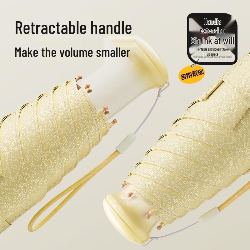 MAYDU Ice Diamond Cooling UV Protection Compact 5-Fold Automatic Sun/Rain Umbrella