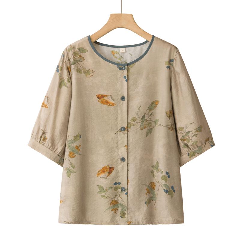 Yuzhaolin Women s Butterfly Print Spring Top XL