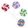 4pcs High Simulation Swirl Lollipops Colorful Clay Sweet Lollipop Charms For Birthday Party Decoration Creative Photo Prop Fake Candy Decorations