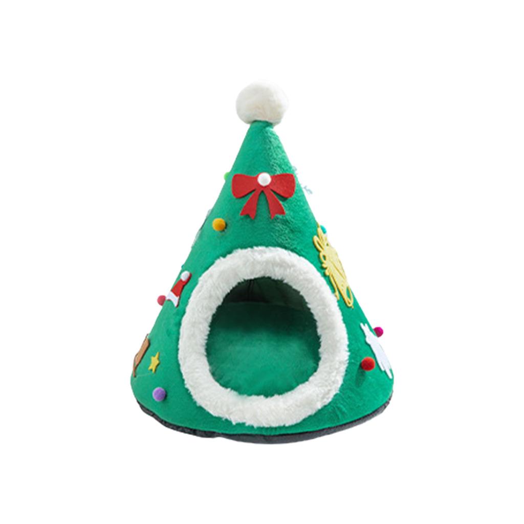 Warm Cat Cave Bed for Indoor Cats Washable Self-Warming Beds Calming Tent House for Puppies Small Dogs Non-Slip Bottom