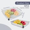 Plate Stainless Steel Food Container 1500/2500ML Thick Tray Fresh-keep Food Fruit Lid Sealed Storage Box Kitchen Fridge Organize