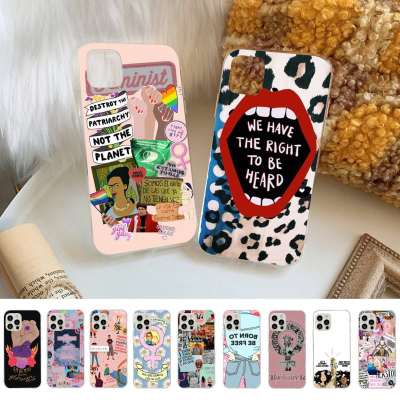Feminist Feminism Power Girls Phone Case for Iphone 13 8 7 6S Plus X 5S SE 2020 XR 11 12 Mini Pro XS MAX