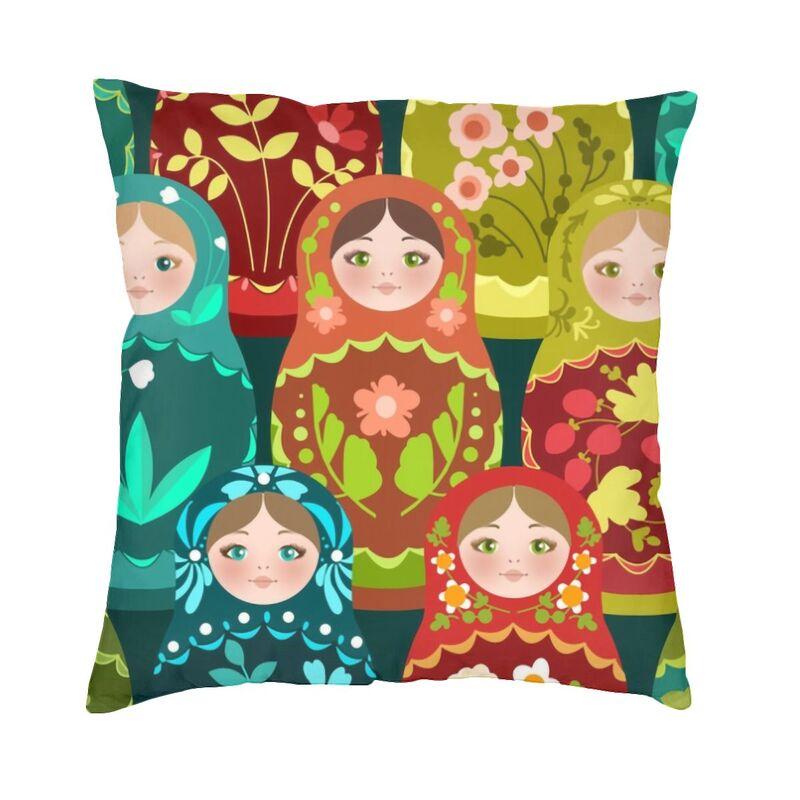 

Soft Matryoshka Doll Russia Throw Pillow Case Home Decor Custom Square Russian Folk Art Cushion Cover 40x40cm Pillowcover 30x30cm 12x12in
