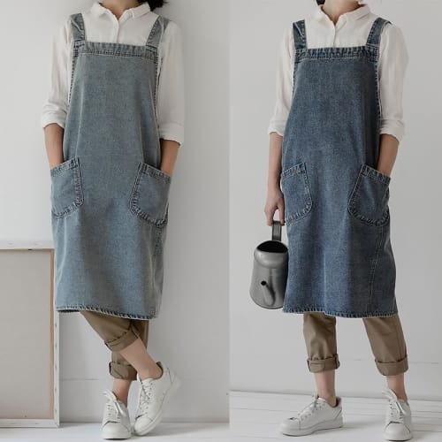 Very Berry Just Put It On Denim Apron, Unisex, Dark Blue