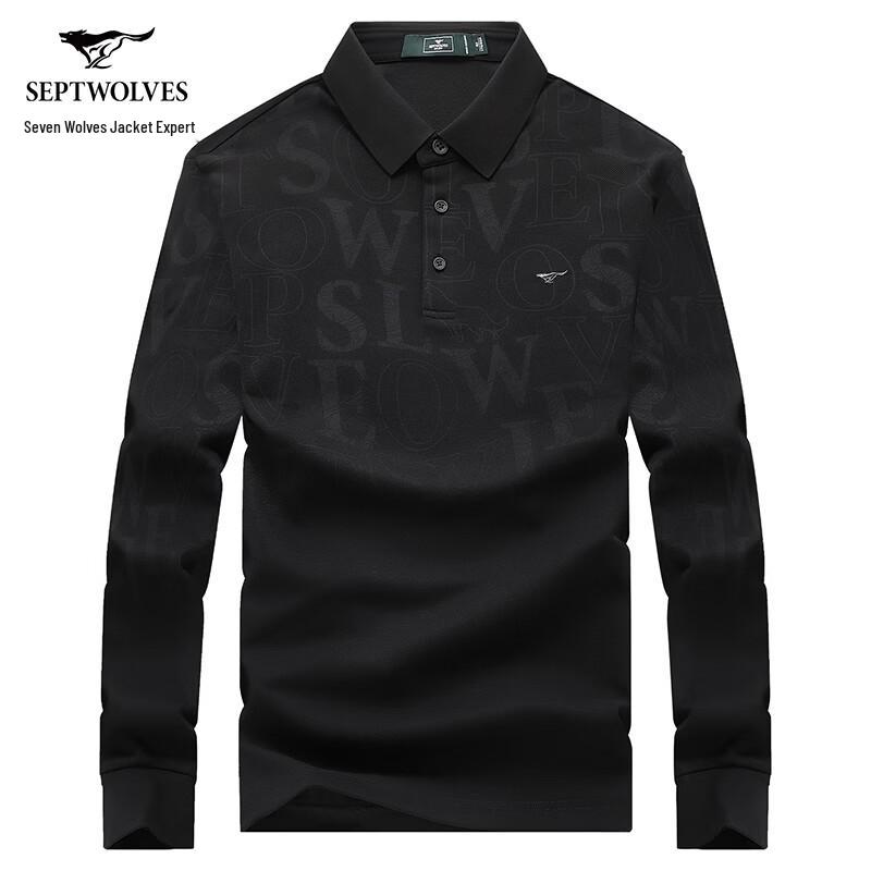 

Sevenwolves Men s Business Casual Letter Print Antibacterial Polo Shirt 2XL (180)