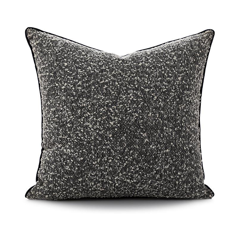 Modern Black White Chenille Jacquard Cushion Cover | French Luxury Throw Pillow Sofa Bedroom Decor Geometric Boho Home Accent