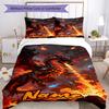 Ensemble de literie Dragon avec nom personnalisé 3 pièces Housse de couette Fermeture Comprend 1 housse de couette et 2 taies d'oreiller, Doux et confortable pour toutes les saisons.