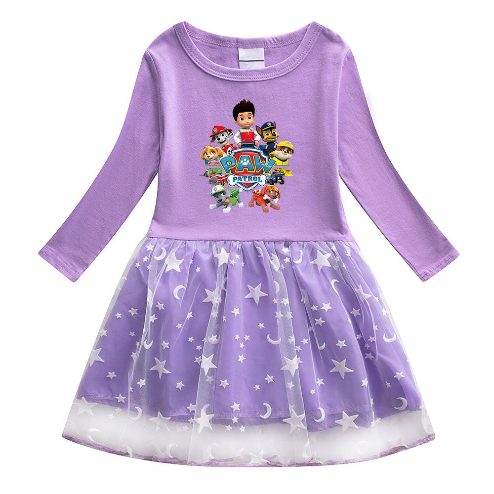 Girls' Stylish Mesh Skirt Long Sleeve Dress - New Spring/Autumn 2022 Fashion