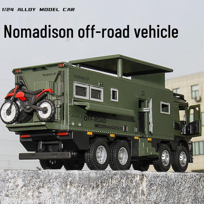 Newao 1:32 Off-Road RV & Motorcycle Alloy Model with Lights & Sound