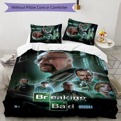 Breaking Bad 3pcs Bedding Set Duvet Cover Closure Includes 1 Duvet Cover & 2 Pillowcases for All Seasons Bedroom Home Dorm Decor