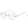Ladies Rimless Myopia Glasses Anti Blue Light Square Near Sight Eyeglasses Finished Optical Prescription Minus Eyewear Diopter