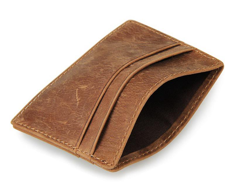 Jiameda Retro Leather RFID Card Holder & Coin Purse with Multi-Card Slots