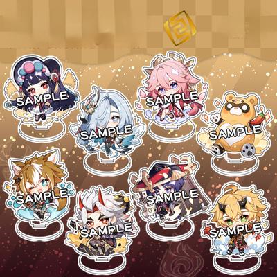 Game Genshin Impact Zhongli Mona Xinyan Cosplay Karakter Held Thema Stand Model Plaat Acryl Figuur Model Bureau Decor Fans Gift